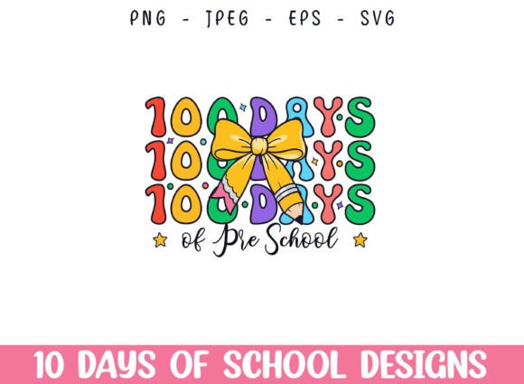 100 Days Pre School Life Kindergarten Graphics and Crafts