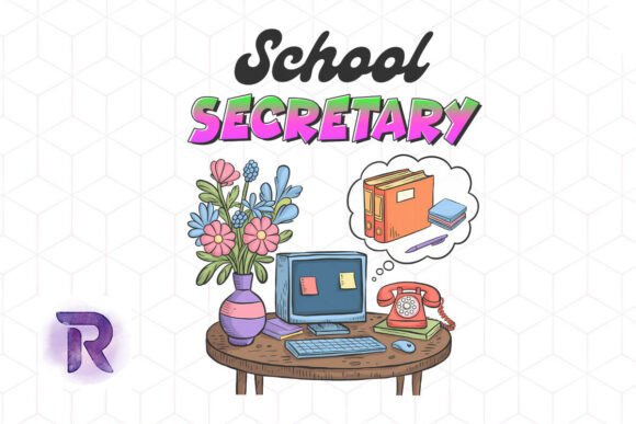 Back School Secretary Sublimation PNG: Graphics for Crafts and Content