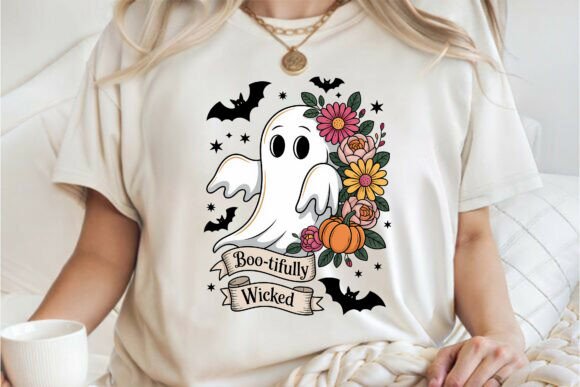 Boo-tifully Wicked Ghost Halloween PNG
