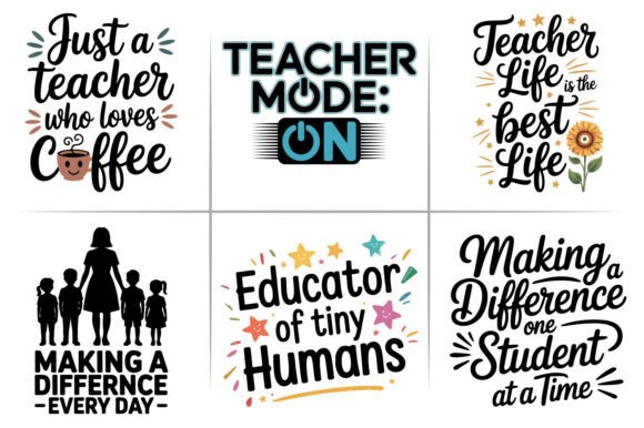 Cool Teacher Typography Design Template: Graphics and Crafts