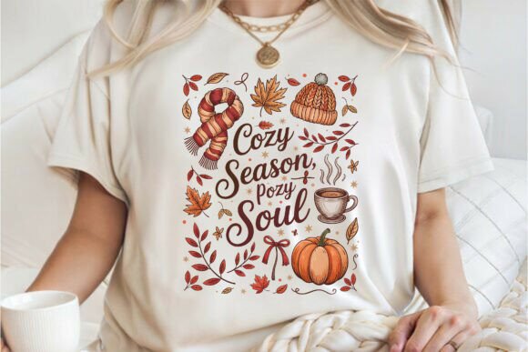 Cozy Posy Fall Vibes Pumpkin Season PNG