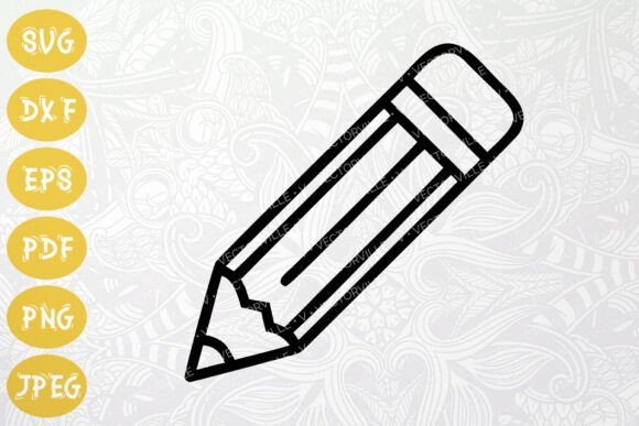 Pencil Icon SVG for School Designs