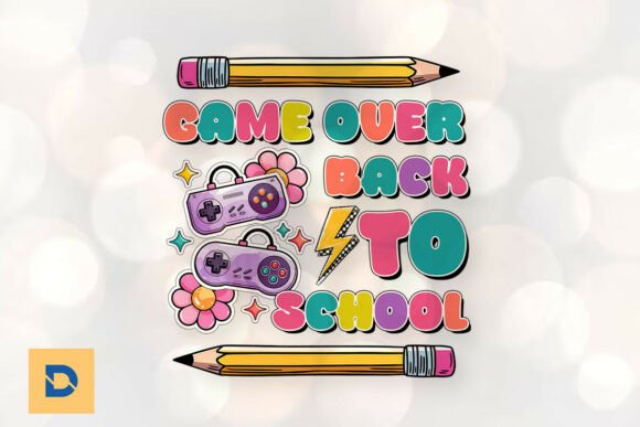 Retro Teacher Game Over Back School PNG Graphics
