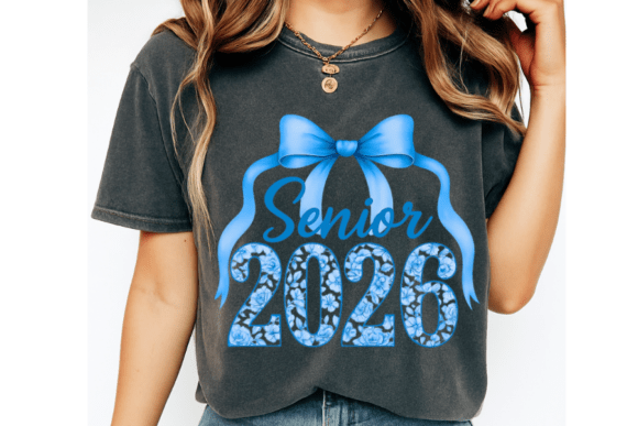 Senior 2026 Blue Bow PNG SVG
