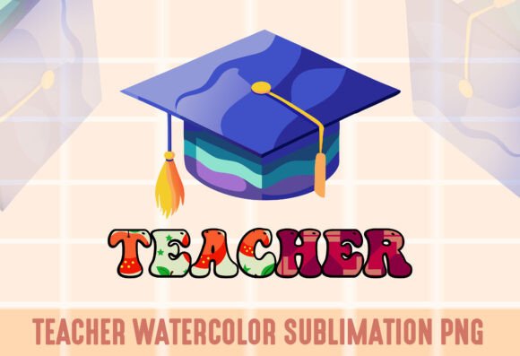 Teacher Watercolor Sublimation PNG Graphics